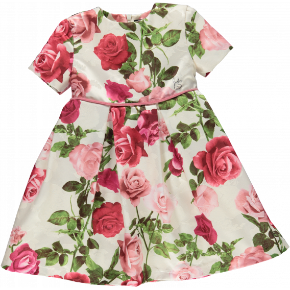 Официална рокля с къс ръкав и флорален десен Picolla Speranza 20242 