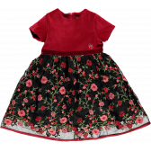 Официална рокля с къс ръкав и горен пласт тюл за момиче Picolla Speranza 20244 