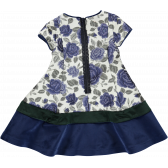 Официална рокля с къс ръкав в нежен цвят обсипан със сини рози Picolla Speranza 20249 2