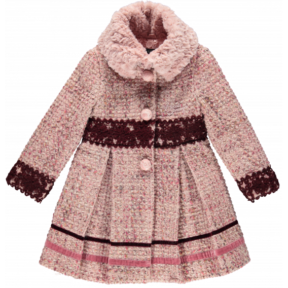 Зимно палто за момиче с декорация от дантела Picolla Speranza 20299 