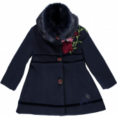 Зимно палто за момиче с бродирани цветя в горната част Picolla Speranza 20301 