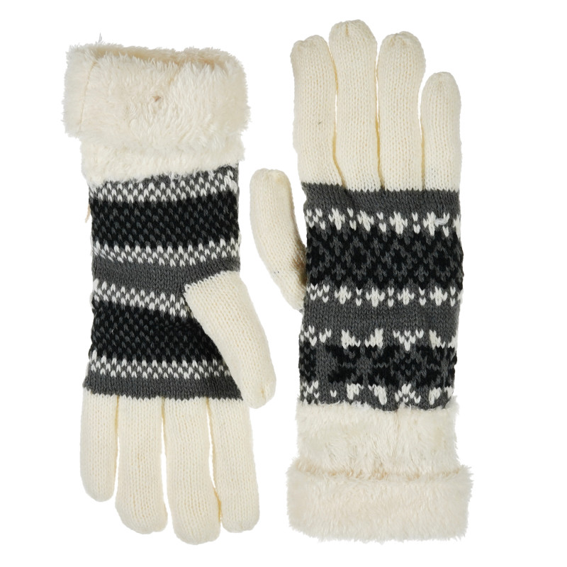 Зимни плетени ръкавици бели  203042