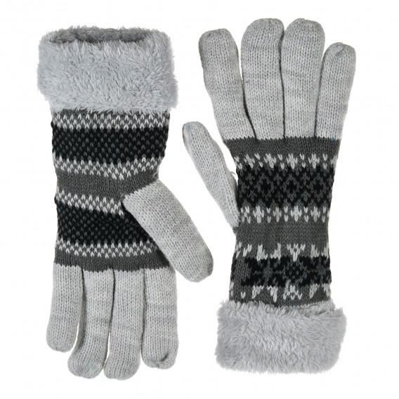 Зимни плетени ръкавици светло сиви Antonio 203044 