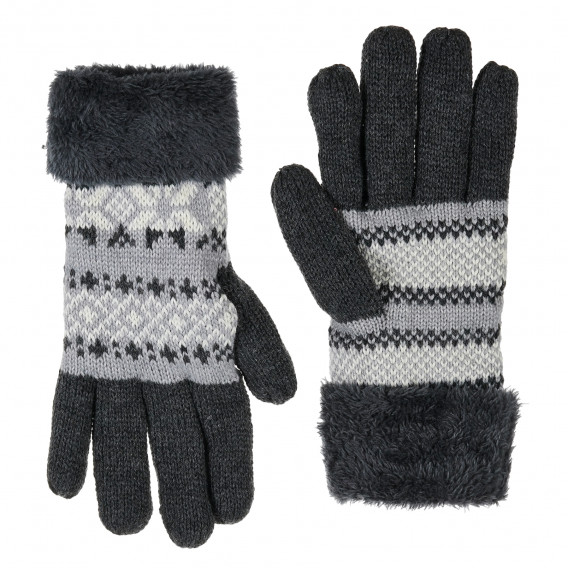 Зимни плетени ръкавици тъмно сиви Antonio 203046 