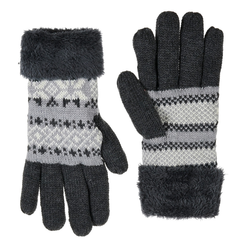 Зимни плетени ръкавици тъмно сиви  203046
