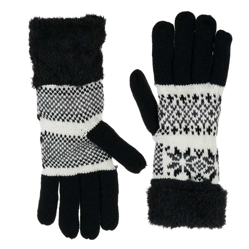 Зимни плетени ръкавици черни  203048