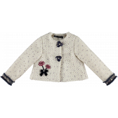 Зимно палто за момиче с бродирани цветя Picolla Speranza 20306 