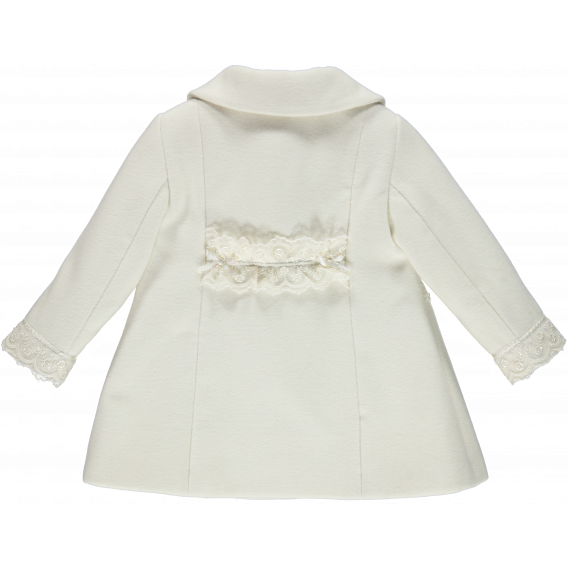 Зимно палто за момиче с дантелен колан и бели панделки Picolla Speranza 20311 2