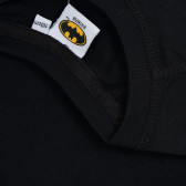 Памучна блуза с дълъг ръкав за момиче с щампа на Батман от пайети, черна Cool club 203595 3