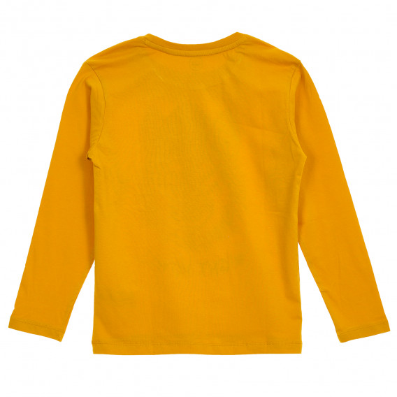 Блуза с дълъг ръкав и щампа на вълк за момче оранжева Cool club 203710 4