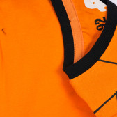 Памучна блуза с дълъг ръкав и принт на паяк за момче оранжева Cool club 203813 3