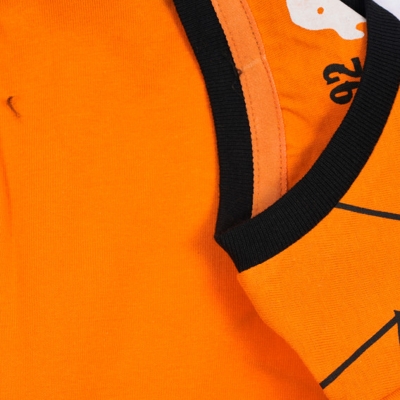 Памучна блуза с дълъг ръкав и принт на паяк за момче оранжева Cool club 203813 3