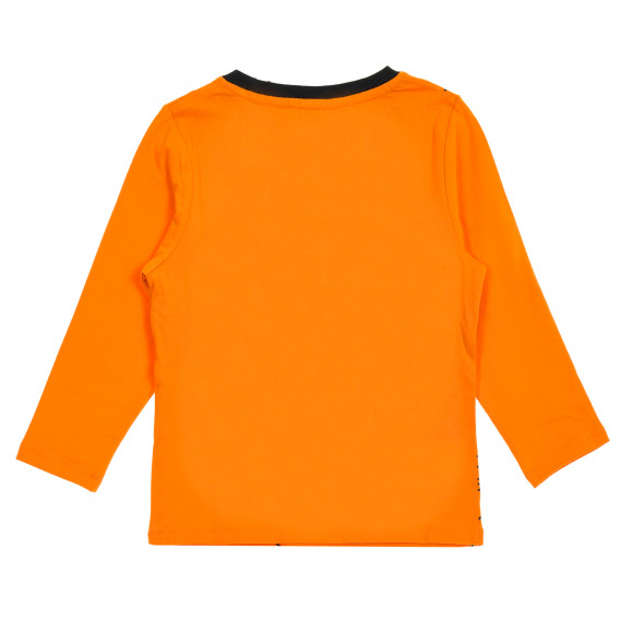 Памучна блуза с дълъг ръкав и принт на паяк за момче оранжева Cool club 203814 4