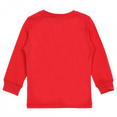 Памучна блуза с дълъг ръкав с коледни мотиви за момче червена Cool club 203870 4