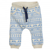 Комплект боди и панталон за бебе в бежово и синьо Cool club 204384 5