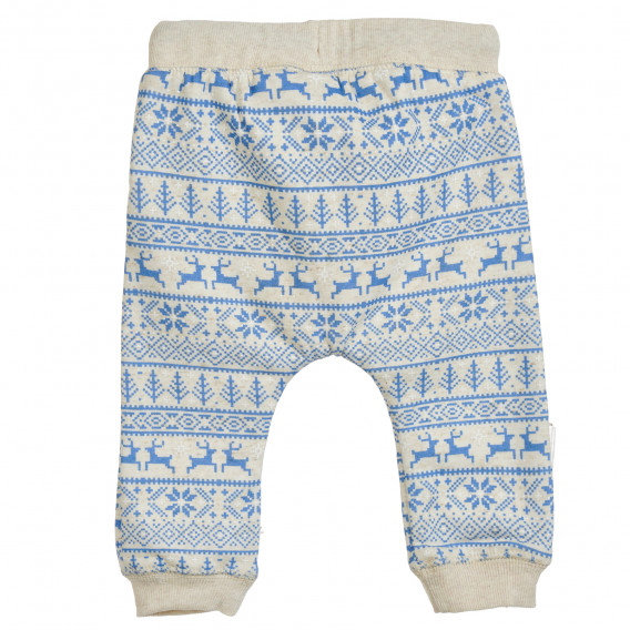 Комплект боди и панталон за бебе в бежово и синьо Cool club 204385 6