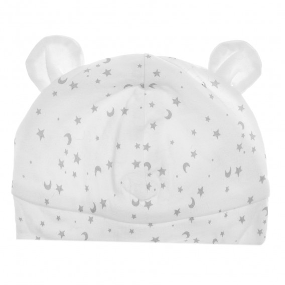 Комплект от два броя памучни шапки за бебе бели Tape a l'oeil 204452 4