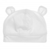Комплект от два броя памучни шапки за бебе бели Tape a l'oeil 204453 5