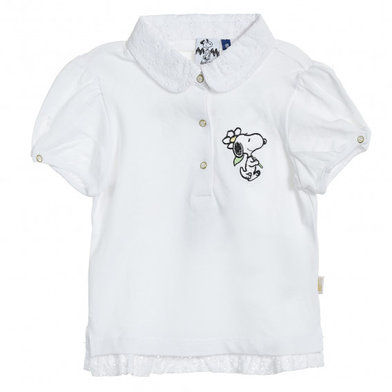 Памучна блуза за бебе за момиче бяла Original Marines 205357 