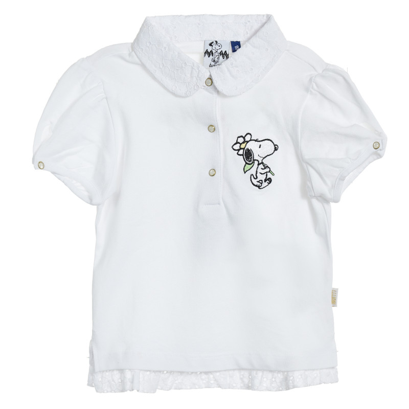 Памучна блуза за бебе за момиче бяла  205357