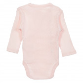 Комплект от два броя бодита с дълъг ръкав за бебе в бежово и розово Cool club 205510 2