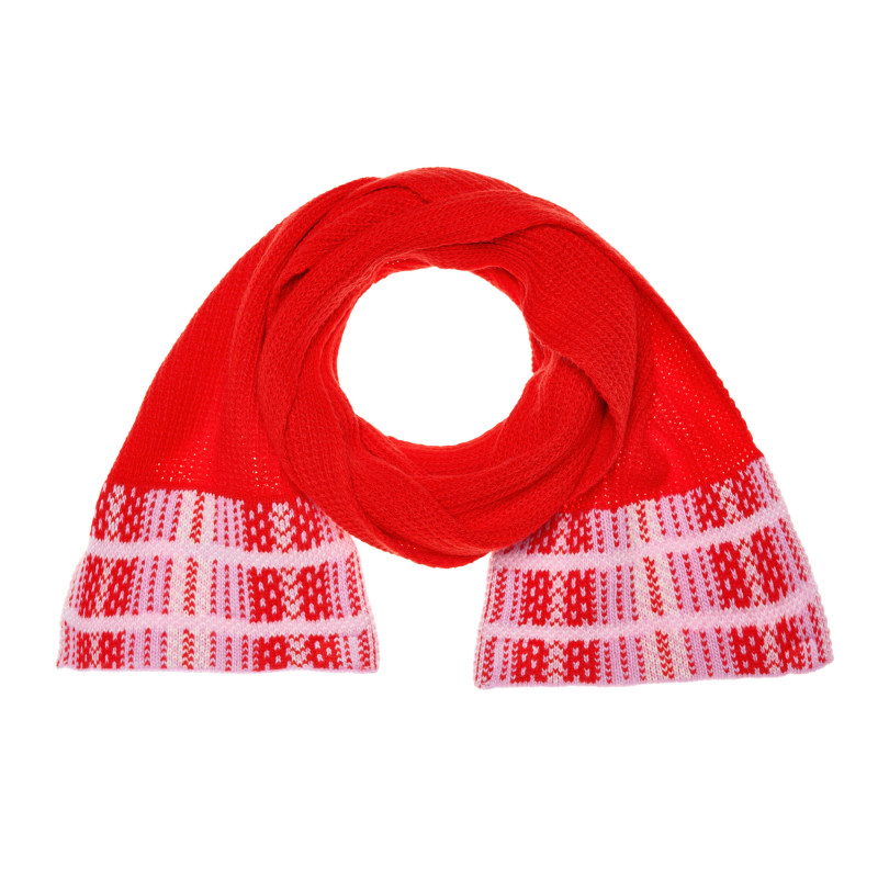 Плетен червен шал Benetton за момиче  205682