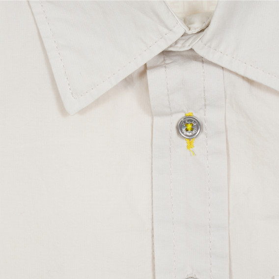 Памучна риза с къс ръкав за момче бежова Fendi 205750 3