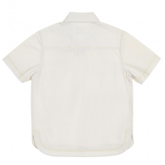 Памучна риза с къс ръкав за момче бежова Fendi 205751 4