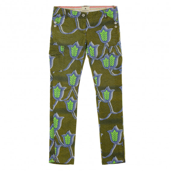Памучен панталон за момиче зелен Scotch R'Belle 205752 