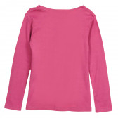 Памучна блуза с дълъг ръкав за момиче лилава Naf Naf 205810 4