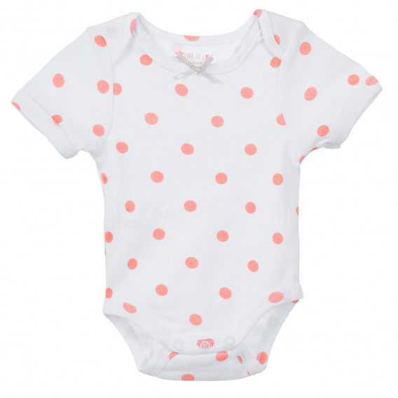 Памучно боди за бебе в бяло и розово Tape a l'oeil 205831 