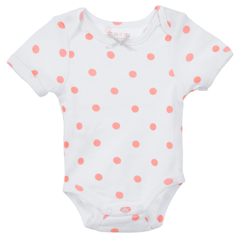 Памучно боди за бебе в бяло и розово  205831
