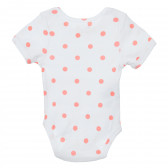 Памучно боди за бебе в бяло и розово Tape a l'oeil 205834 4