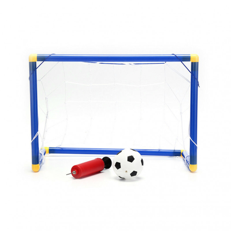 Детска футболна врата с мрежа, размери: 55,5 х 78,5 х 45,5 см., топка и помпа  206938