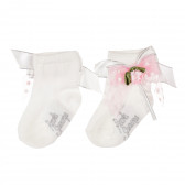 Чорапи за бебе за момиче бели Picolla Speranza 207100 