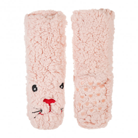 Чорапи със зайче тъмно розови Antonio 207125 