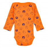 Памучно боди с дълъг ръкав за бебе, оранжево Cool club 207405 