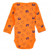 Памучно боди с дълъг ръкав за бебе, оранжево Cool club 207406 2