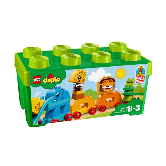 Конструктор- Моята първа кутия с тухлички и животни, 34 части Lego 20747 