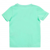 Памучна тениска с щампа за момче в светло зелен цвят Name it 207824 4