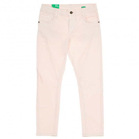 Дънкови панталони розови за момиче Benetton 207897 