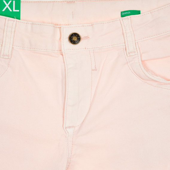 Дънкови панталони розови за момиче Benetton 207898 2