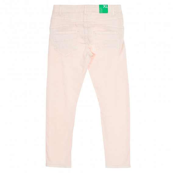Дънкови панталони розови за момиче Benetton 207900 4