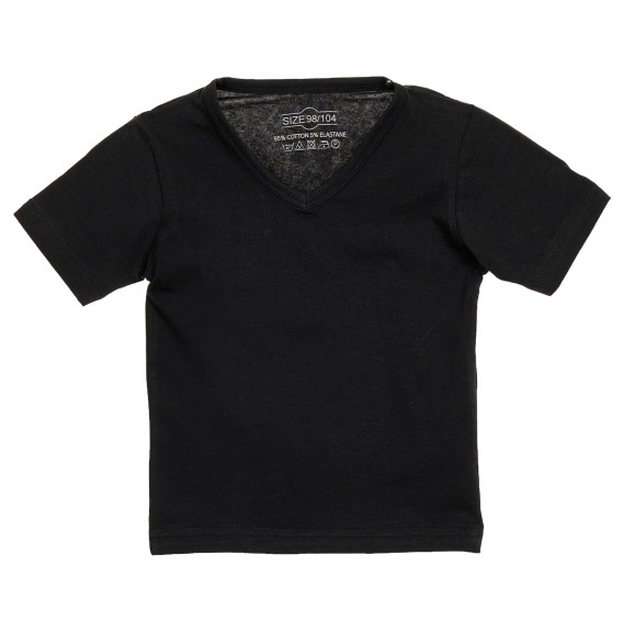 Памучна тениска с V-образно деколте, черна FZ frendz 207978 
