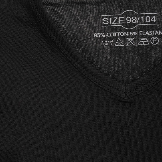 Памучна тениска с V-образно деколте, черна FZ frendz 207979 2
