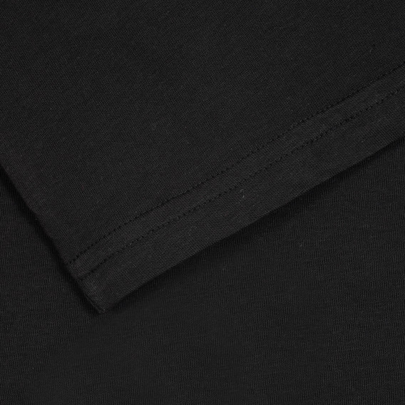 Памучна тениска с V-образно деколте, черна FZ frendz 207980 3