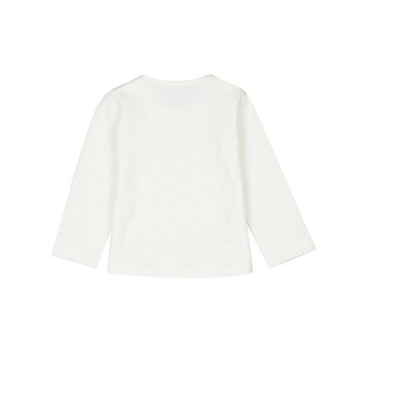 Памучна бяла блуза с дълъг ръкав за момиче Boboli 208 2