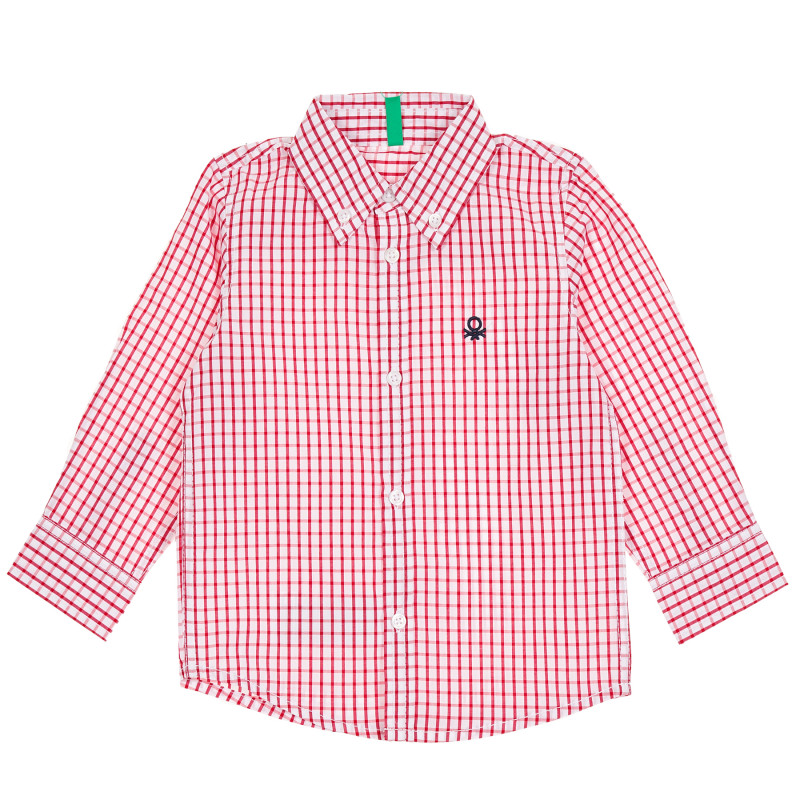 Памучна риза в бяло и червено каре  208133
