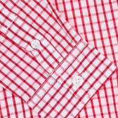 Памучна риза в бяло и червено каре Benetton 208135 3