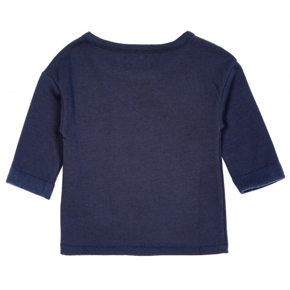 Ватирана блуза с апликация, синя ZY 208391 4